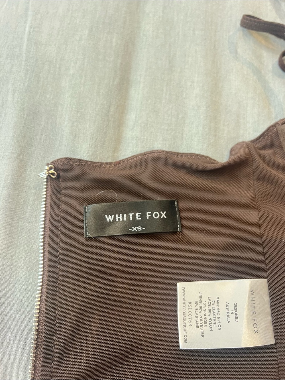 White Fox Boutique Brown Halter Bustier with Lace Trim - Picture 5 of 7